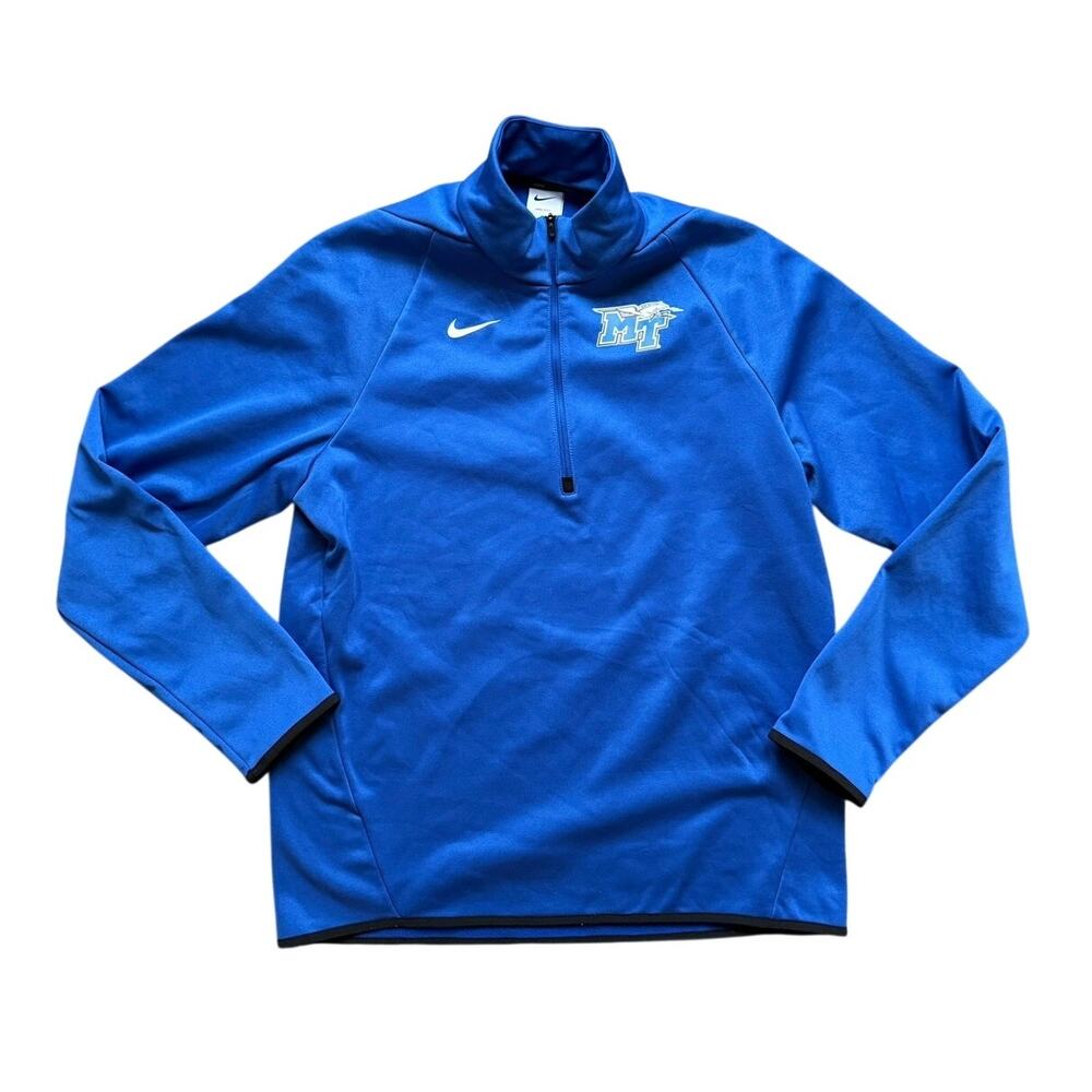 Nike Dri-Fit MTSU 1/4 Zip Pullover, Blue, Men's Size Medium, Team Issued